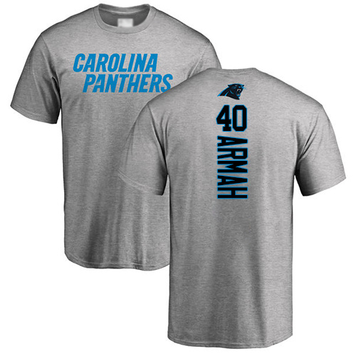 Carolina Panthers Men Ash Alex Armah Backer NFL Football #40 T Shirt->carolina panthers->NFL Jersey